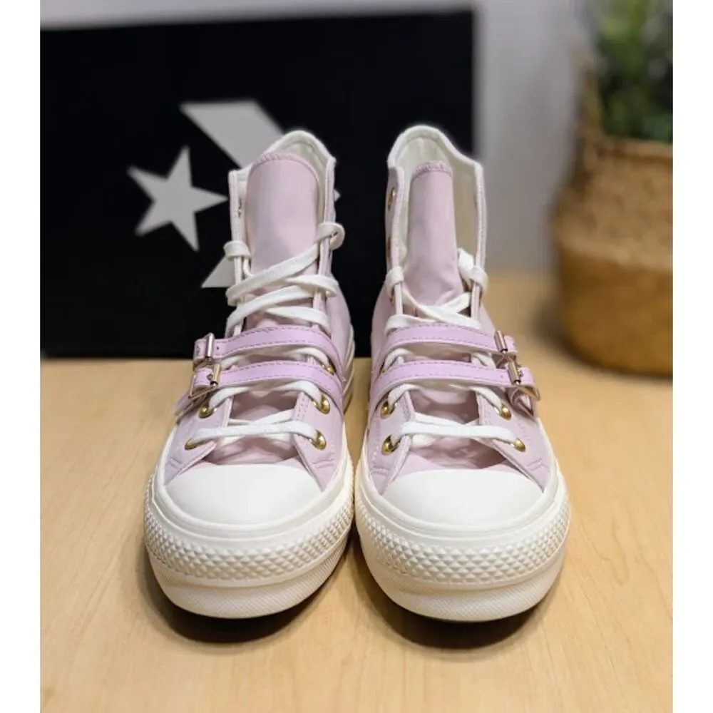 Converse CTAS Lift Platform Summit Pink Buckle High Top Shoes Women's 9 NIB